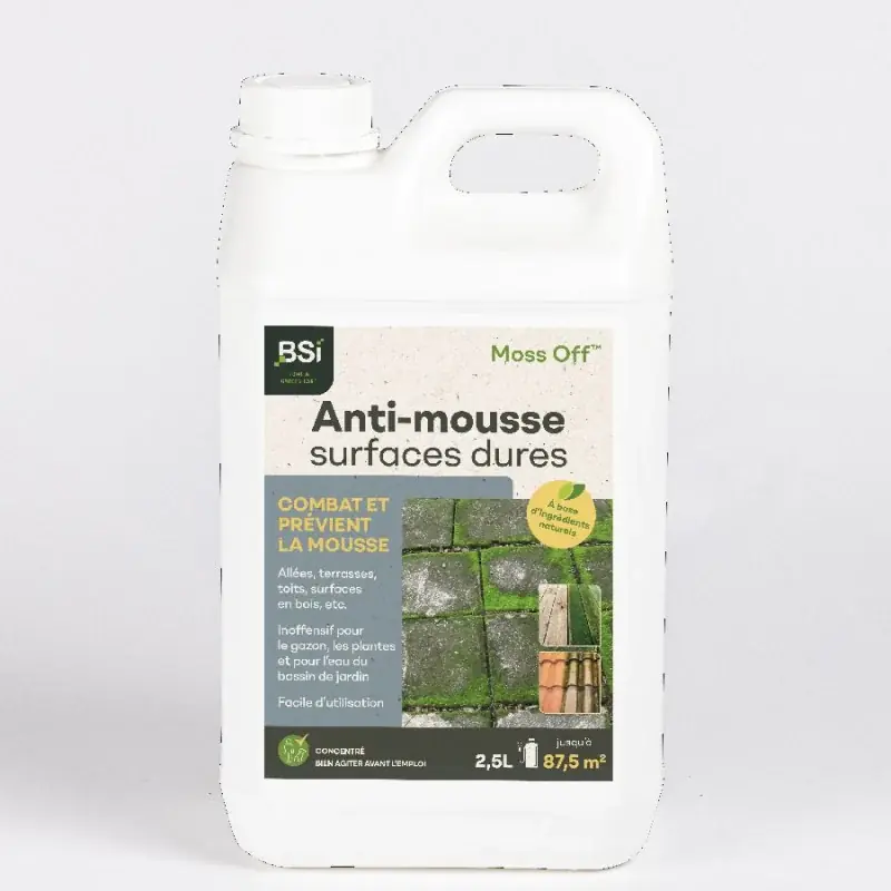 Expédition Rapide Moss Off - Anti-dépôts verts pour surfaces dures - 2,5 L nettoyant extérieur efficace BSI