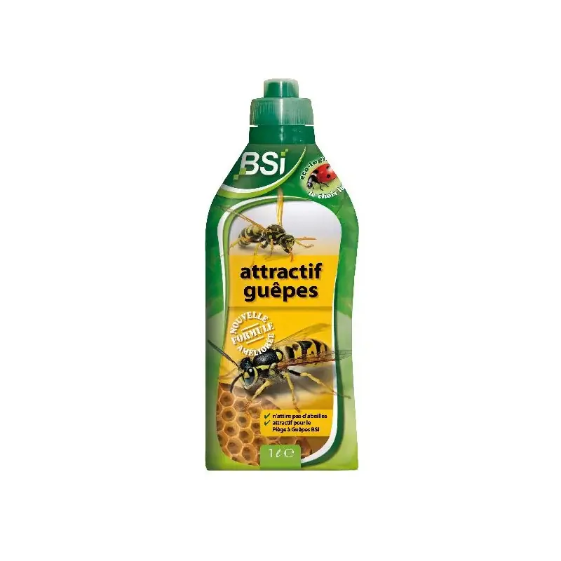 Attractif à Guepes 1 L – Solution Efficace contre les Guepes et Nids à Base Naturelle BSI Prix Choc