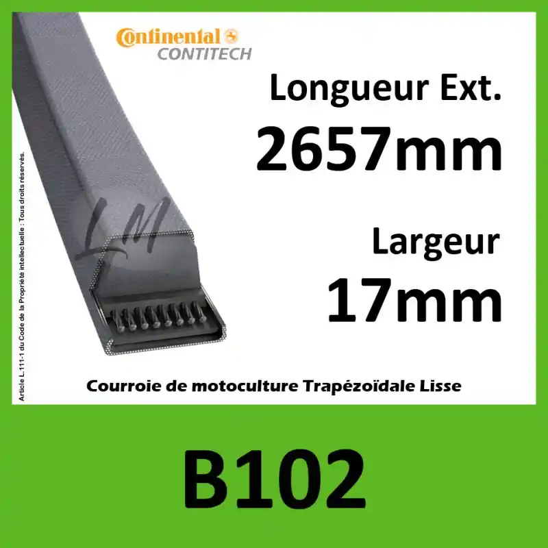 Retour Gratuit Courroie B102 Continental