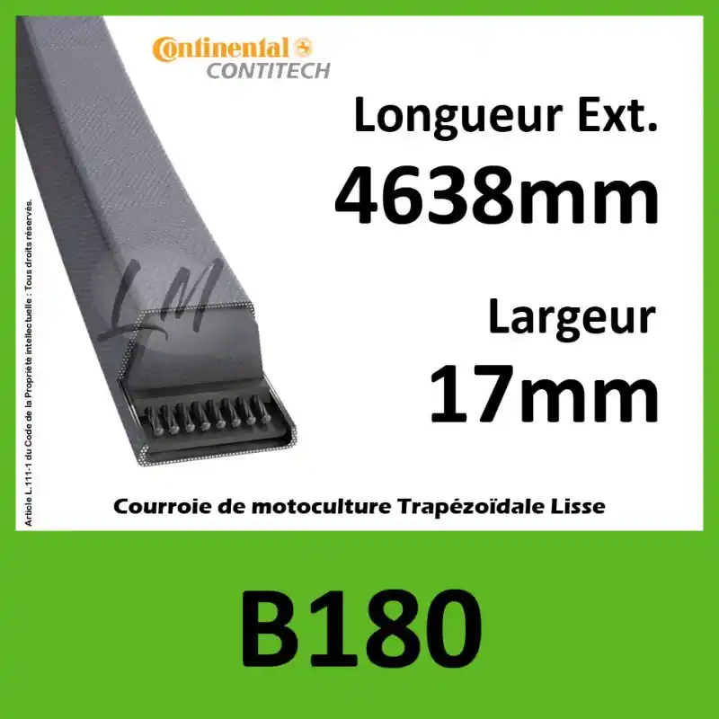 Promotion Saisonnière Courroie B180 Continental