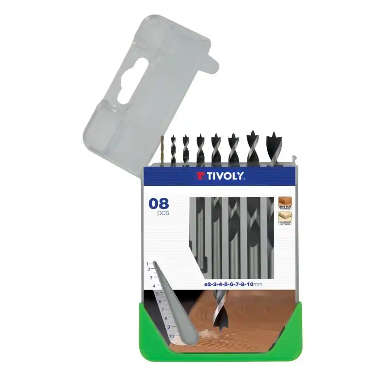Prix Cassé COFFRET 8 FORETS BOIS 3 POINTES Ø2-3-4-5-6-7-8-10MM – TIVOLY