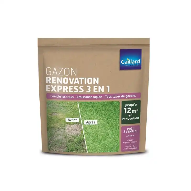 Gazon Rénovation Express 3 en 1 Caillard - 1kg pour un Jardin Verdoyant Remise