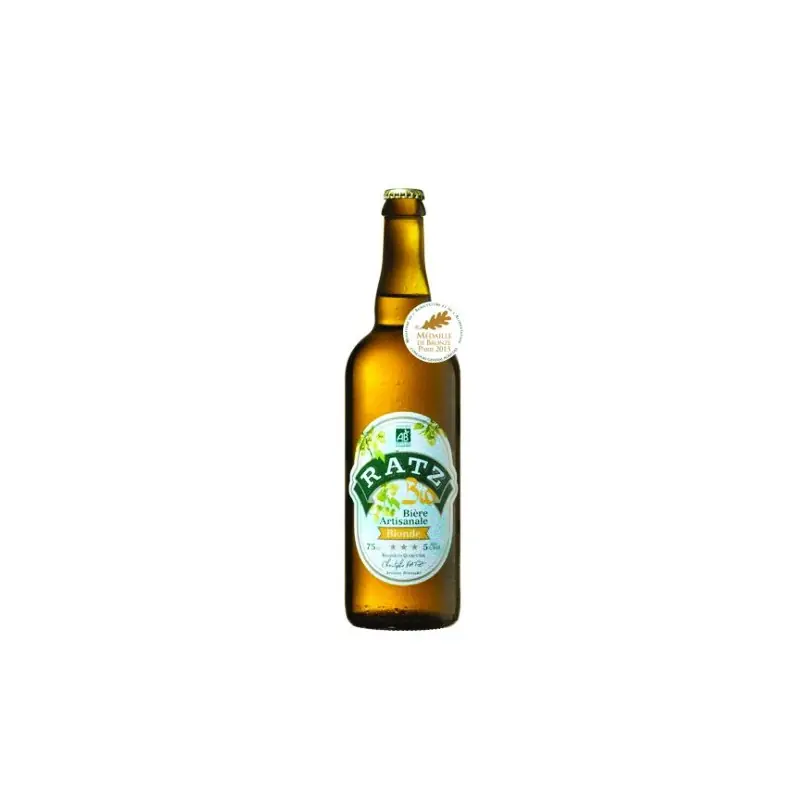 BIERE BLONDE BIO ARTISANALE 75CL – RATZ Retour Gratuit