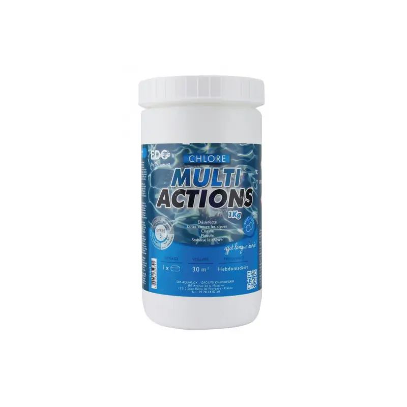 Chlore Multiactions Galets 250G Boite De 1Kg Produit De Marque