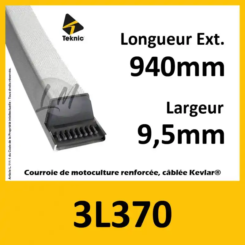 Seulement Aujourd&rsquo;hui Courroie Trapézoïdale 3L370 – Teknic