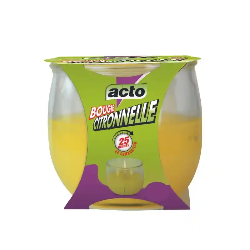 Top Vente Bougie citronnelle en verre - 25h de diffusion - parfum naturel anti-moustiques