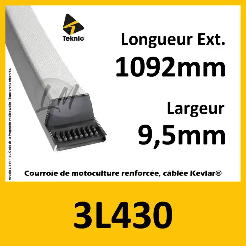 Solde Courroie Trapézoïdale 3L430 – Teknic