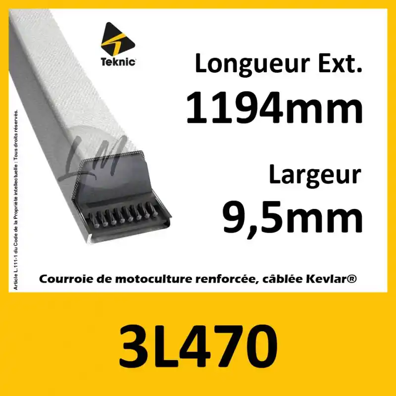 Super Prix Courroie Trapézoïdale 3L470 – Teknic