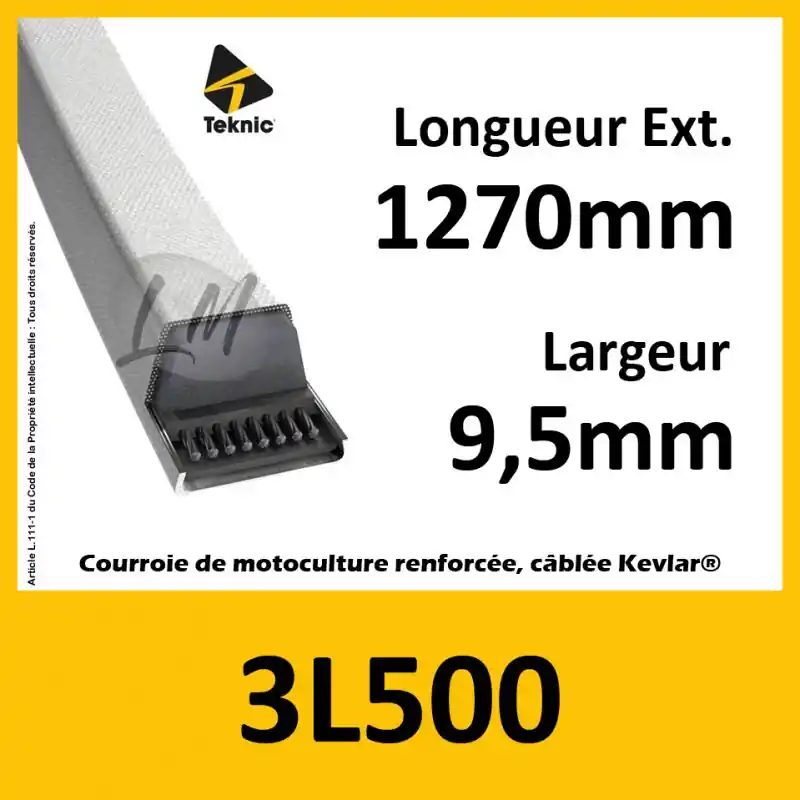 Courroie Trapézoïdale 3L500 - Teknic Achetez Aujourd'hui