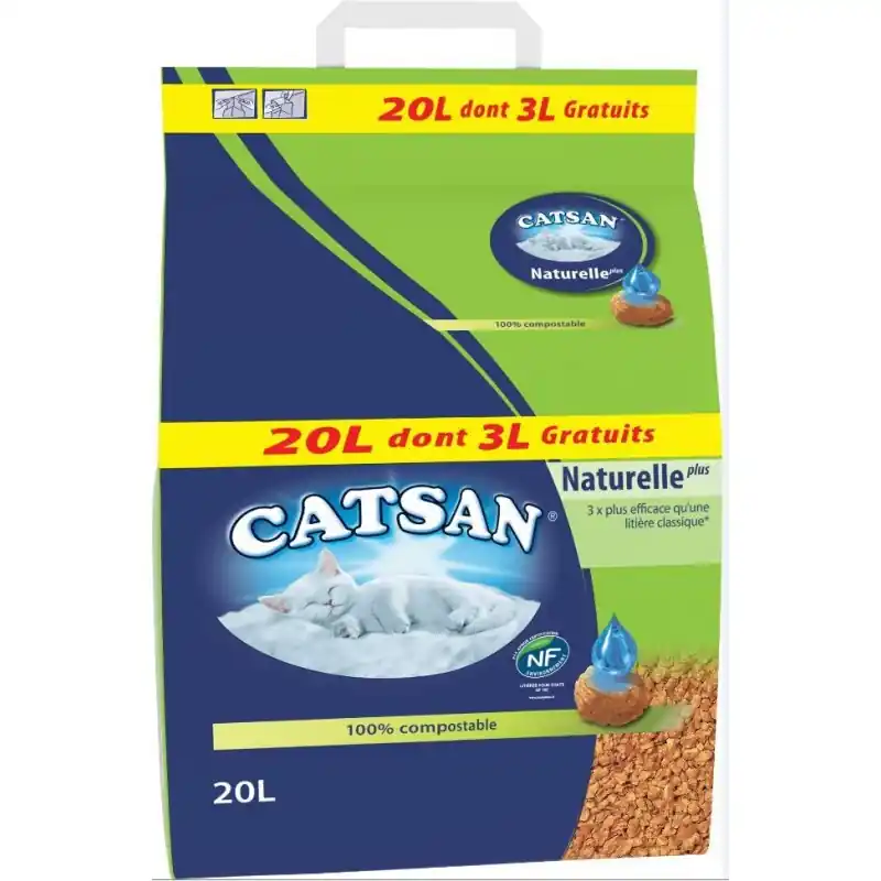 LITIÈRE NATURELLE PLUS 20L – CATSAN Produit De Marque
