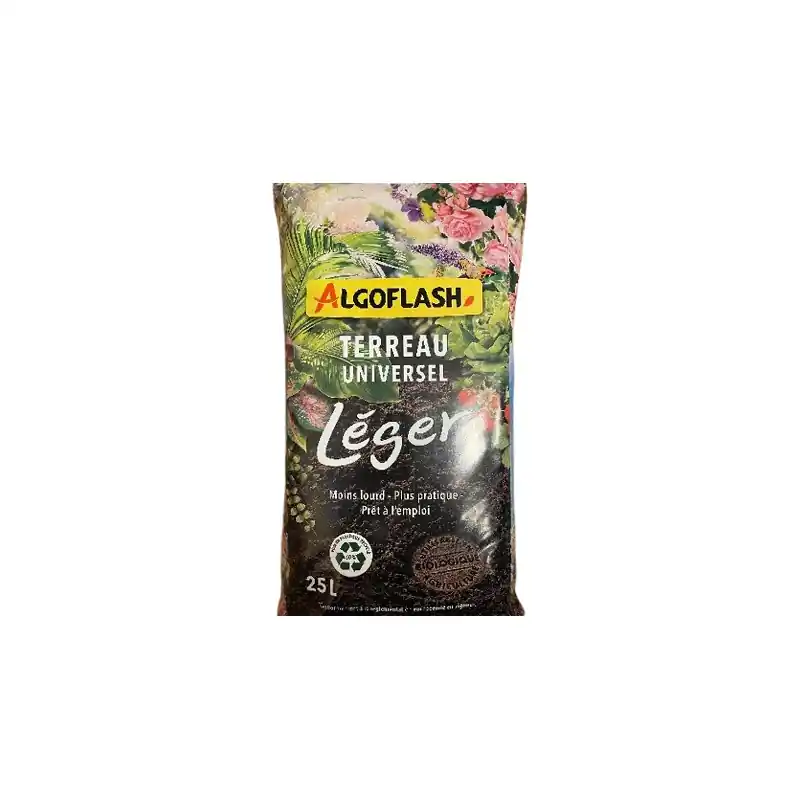 Terreau Universel Léger Algoflash 25 L - Idéal pour Vos Plantes et Fleurs Affaire À Saisir