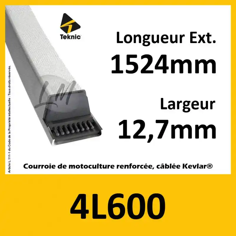 Usine Directe Courroie Trapézoïdale 4L600 – Teknic