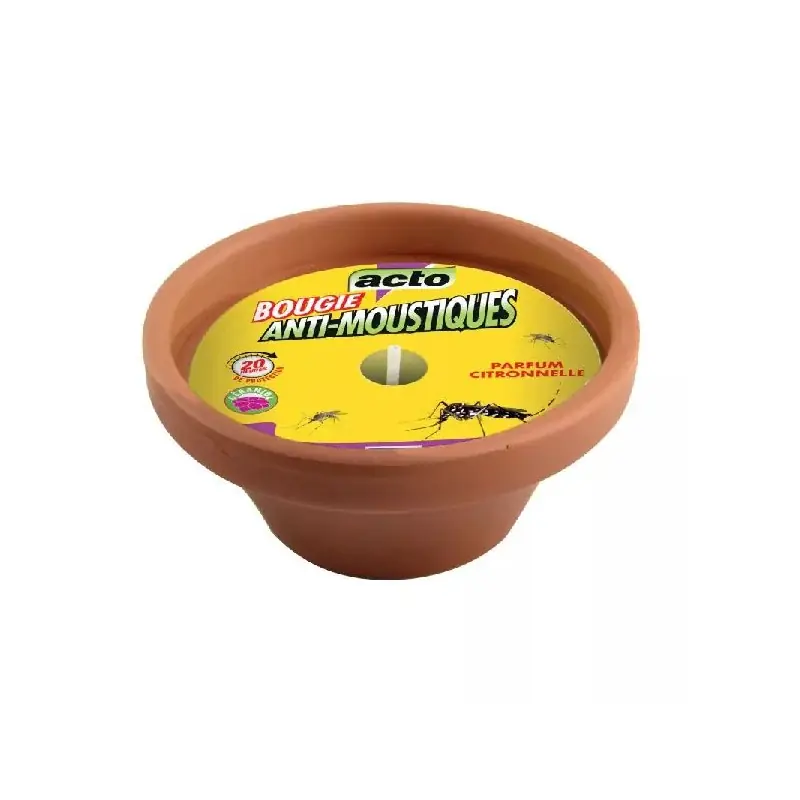 Certifié Bougie terracotta anti-moustiques pour extérieur – éloignez les insectes avec élégance