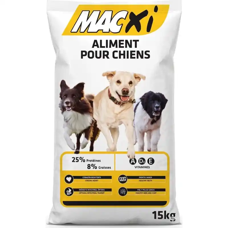 Réduction CROQUETTES CHIENS ADULTES 15KG – MACXI