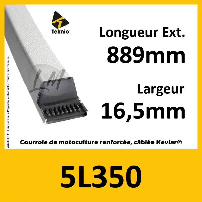 Courroie Trapézoïdale 5L350 - Teknic Super Prix