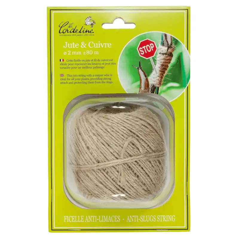 Réduction Pelote jute fil cuivre antiescargots 150m écologique jardinage durable