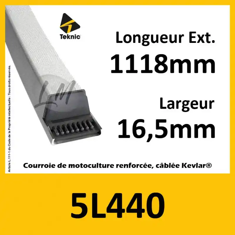Vente Flash Courroie Trapézoïdale 5L440 – Teknic