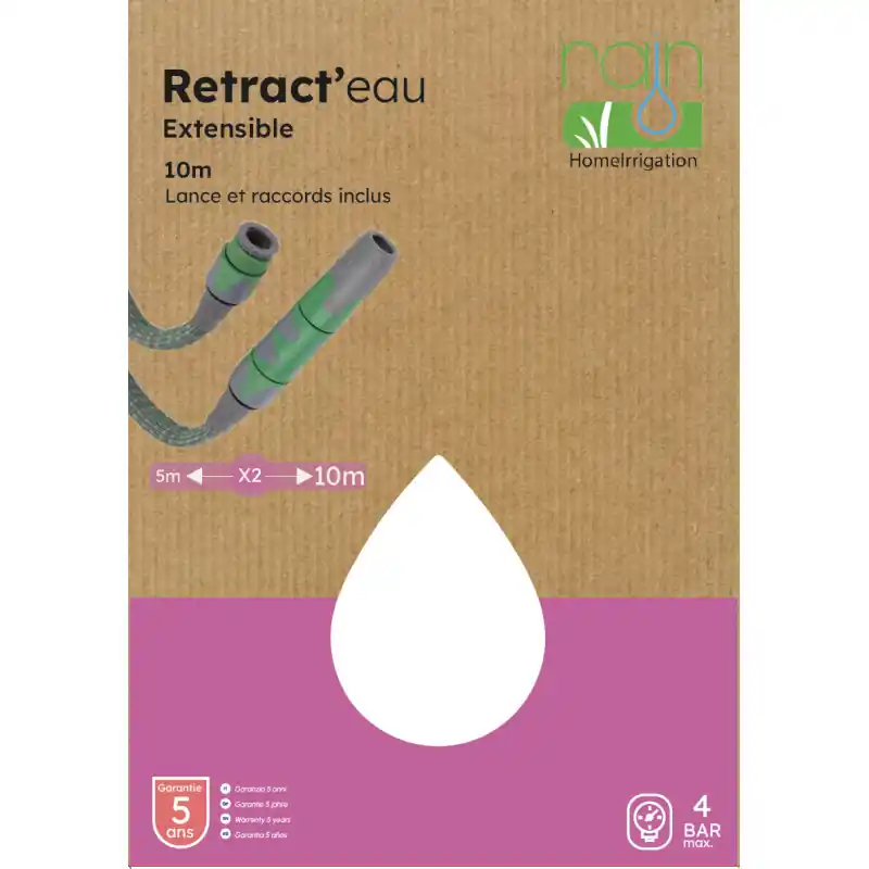 Meilleur Prix Kit Tuyau Rétractable 10m avec Accessoires Pratiques pour Arrosage et Jardinage