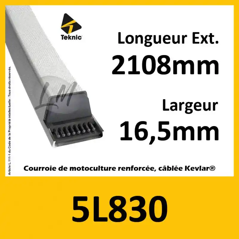 Vente Flash Courroie Trapézoïdale 5L830 – Teknic