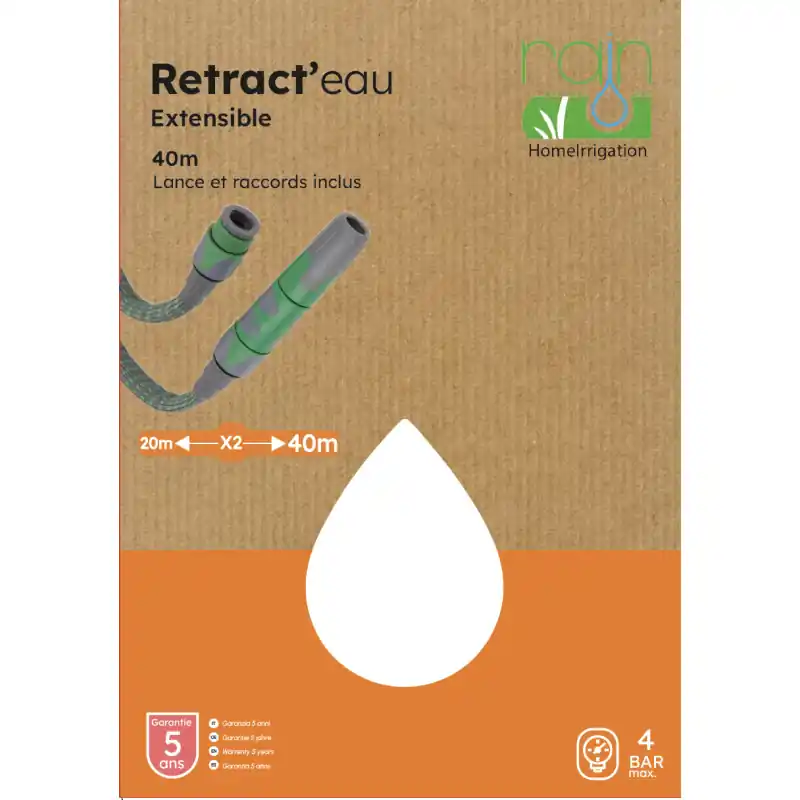 Offre Spéciale Kit Tuyau Rétractable 40m avec Accessoires Pratiques pour Jardinage