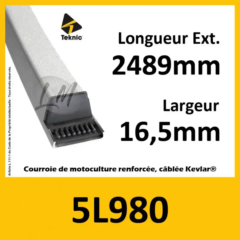 Authentique Courroie Trapézoïdale 5L980 – Teknic
