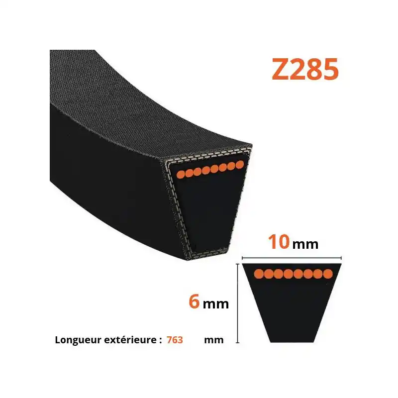 Courroie lisse Mitsuboshi Z285 Longueur extérieure 763 mm Offre Du Jour
