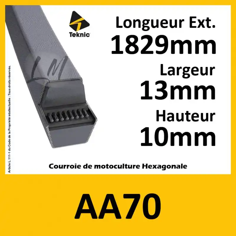 Acheter En Ligne Courroie Hexagonale AA70 – Teknic