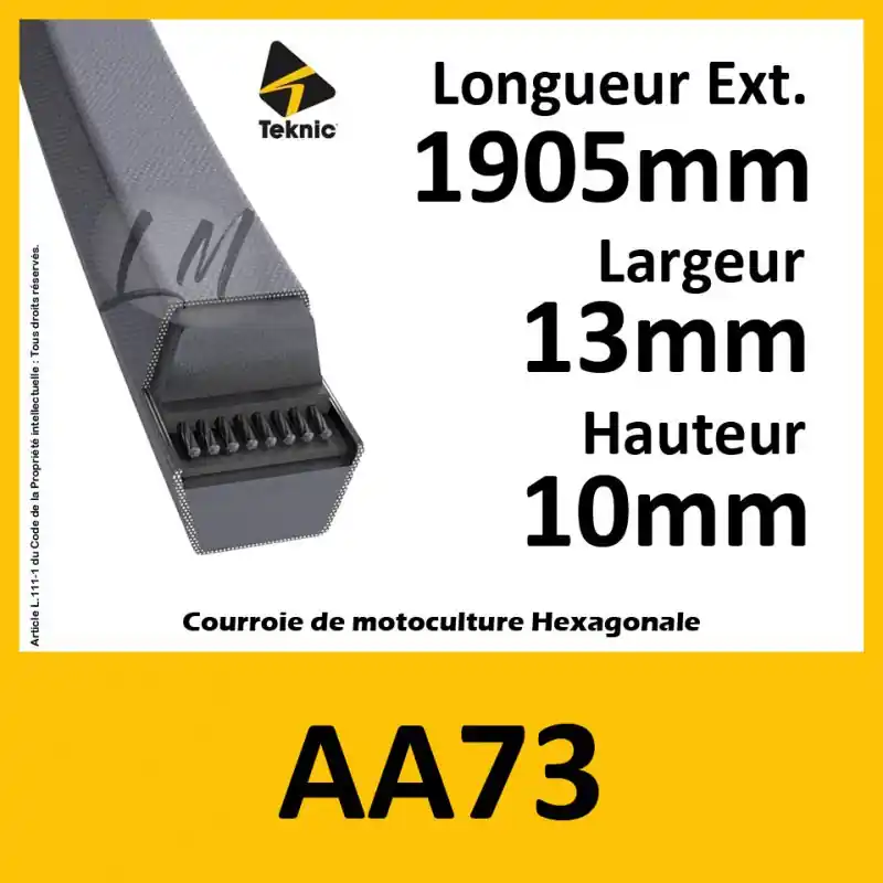 Retour Gratuit Courroie Hexagonale AA73 – Teknic