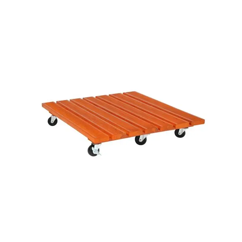 SUPPORT A ROULETTE 60X60CM MERISIER Soldes