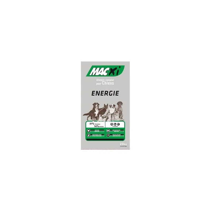 Vente Directe CROQUETTES CHIENS ÉNERGIE 20KG – MACXI
