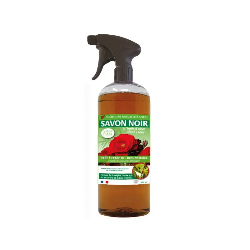 Savon noir spray pae fleurs 750ml - insecticide naturel pour jardin écologique Vente Flash