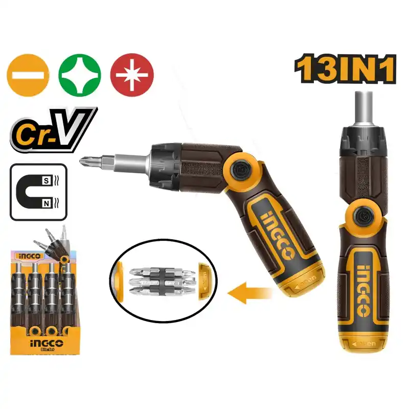 Marque TOURNEVIS REVOLVER + 12 EMBOUTS – INGCO