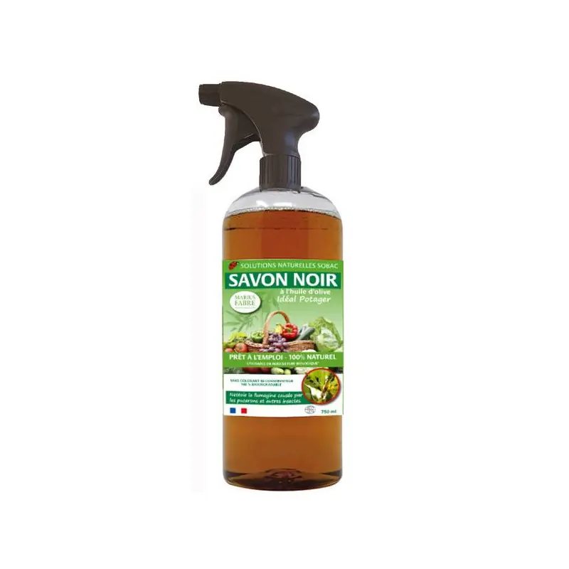 Haute Qualité Savon noir spray potager 750ml - nettoyage écologique pour jardin et plantes bio
