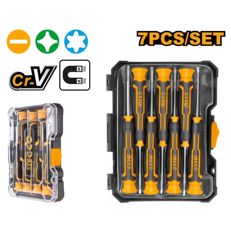 Offre Du Jour JEU DE 7 TOURNEVIS DE PRÉCISION – INGCO
