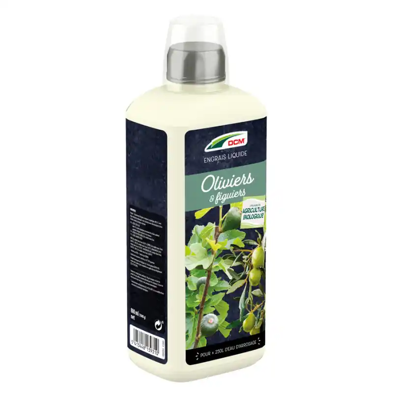 Paiement Sécurisé Engrais Liquide Spécial Olivier et Figuier - 0,8L pour Jardin et Potager - DCM