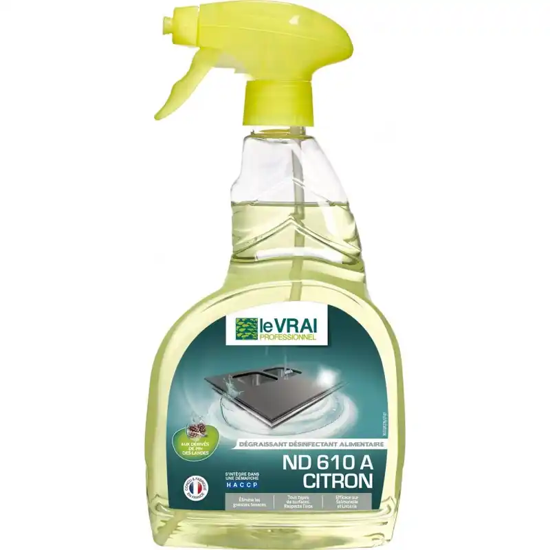 Populaire DEGRAISSANT DESINFECTANT ALIMENTAIRE CITRON 750 ML - LE VRAI PROFESSIONNEL
