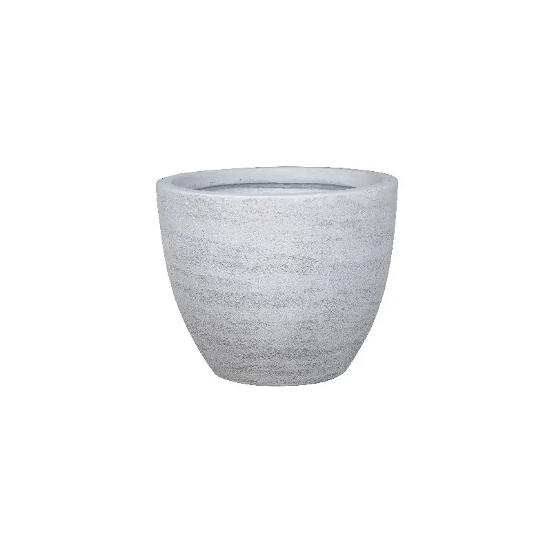 Pot rond lapillis blanc antique terrafibre 44 Usine Directe