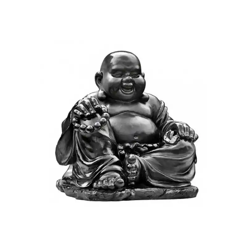 Nouvel Arrivage Bouddha Chinois Rieur Ton Cire Noir