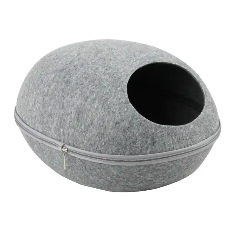 ABRI TRANSFORMABLE GRIS POUR CHAT Bon Marché