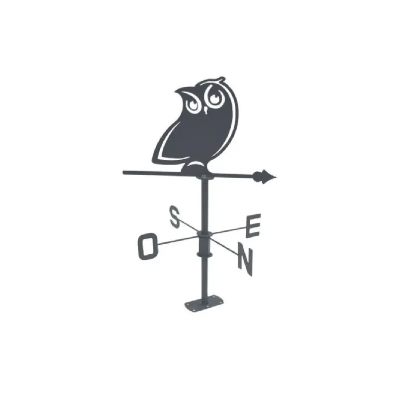 Expédié Aujourd&rsquo;hui Girouette Hibou Anthracite 45×72,5 cm – Décoration Extérieure Élégante et Originale