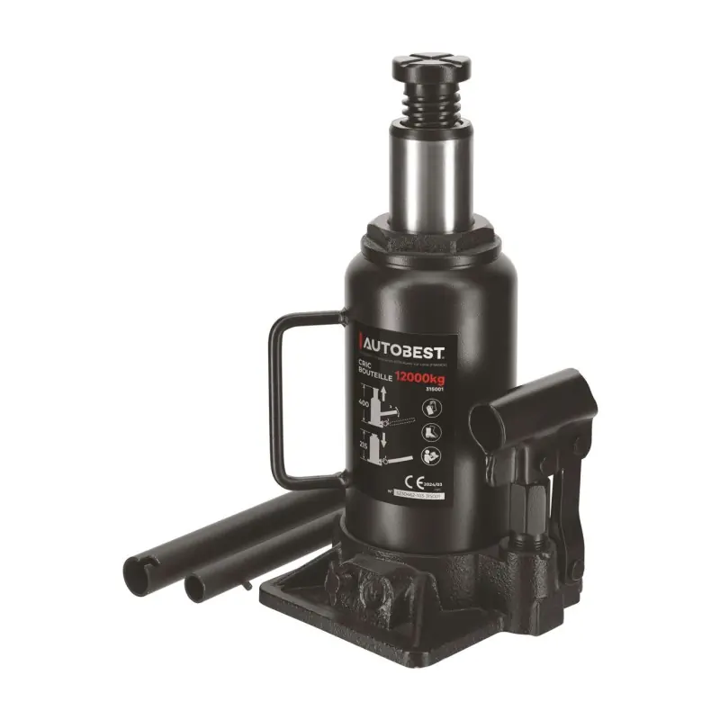 CRIC HYDRAULIQUE BOUTEILLE 12T DE 212 A 408MM – AUTOBEST Vente Directe