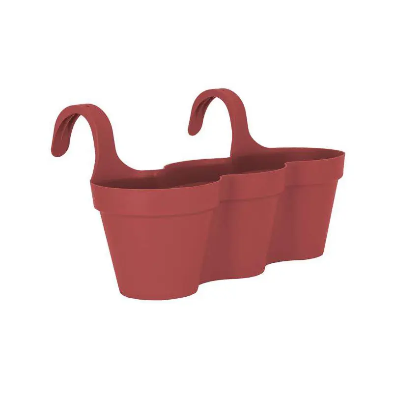 Acheter En Ligne Pot de Fleurs Capri Triple 54cm Rouge Foncé – Idéal pour Balcon Artev