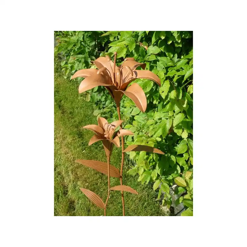 Lys metal couleur rouille 33x27x120 Offre Limitée