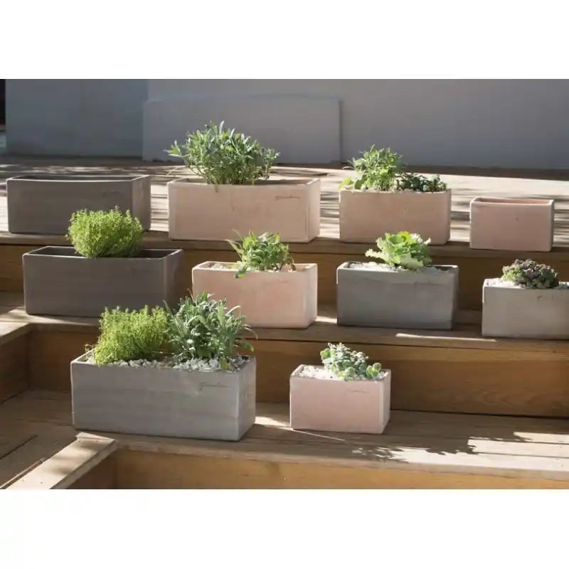 Jardiniere contemporaine 20cm en terre cuite Goicoechea, pays basque Jusqu&rsquo;à Épuisement Des Stocks