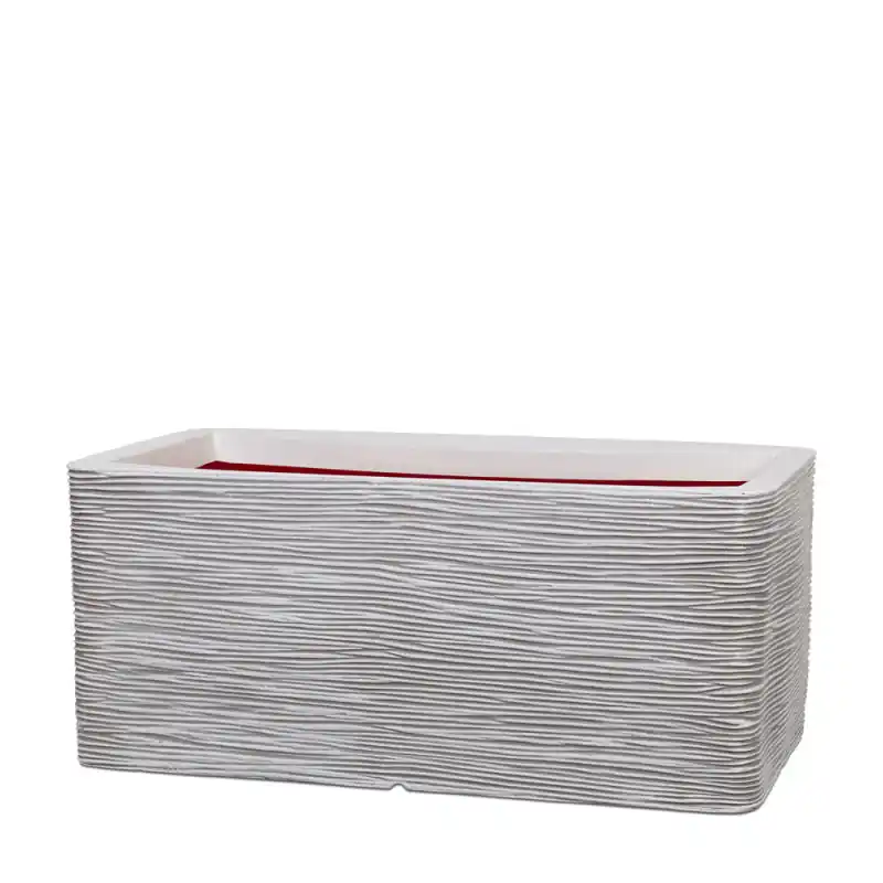 Offre Spéciale Jardinière Bas Rib Ivoire 73x39x32 - Élégance Naturelle pour Votre Jardin - de Capi