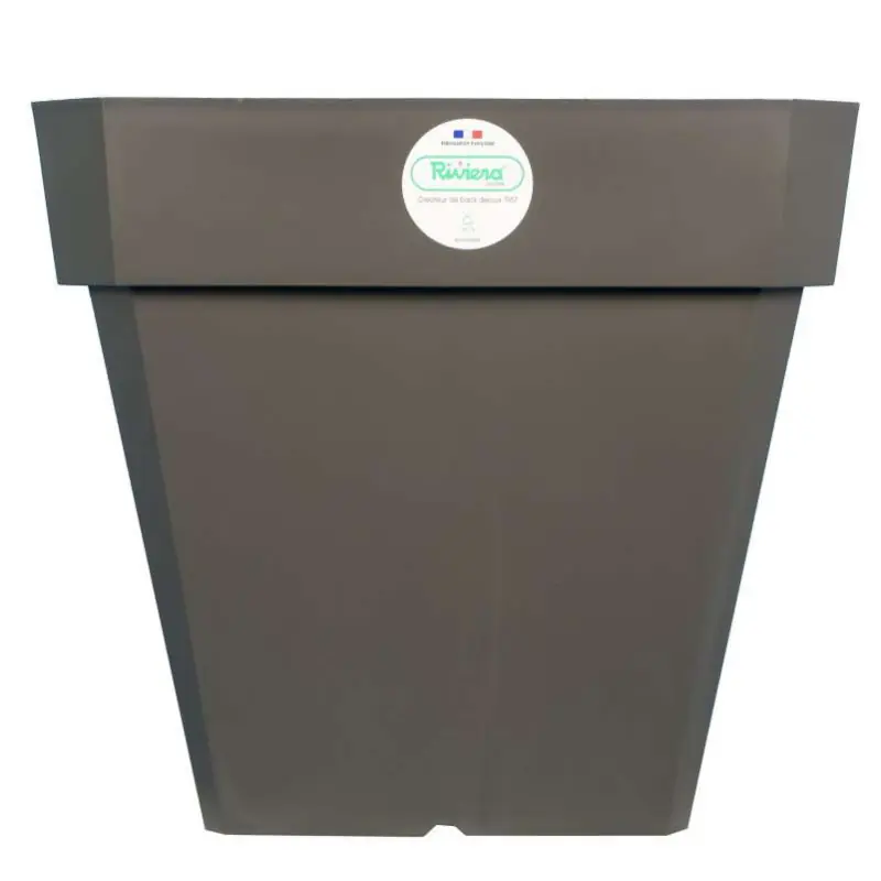 Remise Pot Carré Soleilla 50 cm Gris Pailleté - Pot de Jardin Riviera