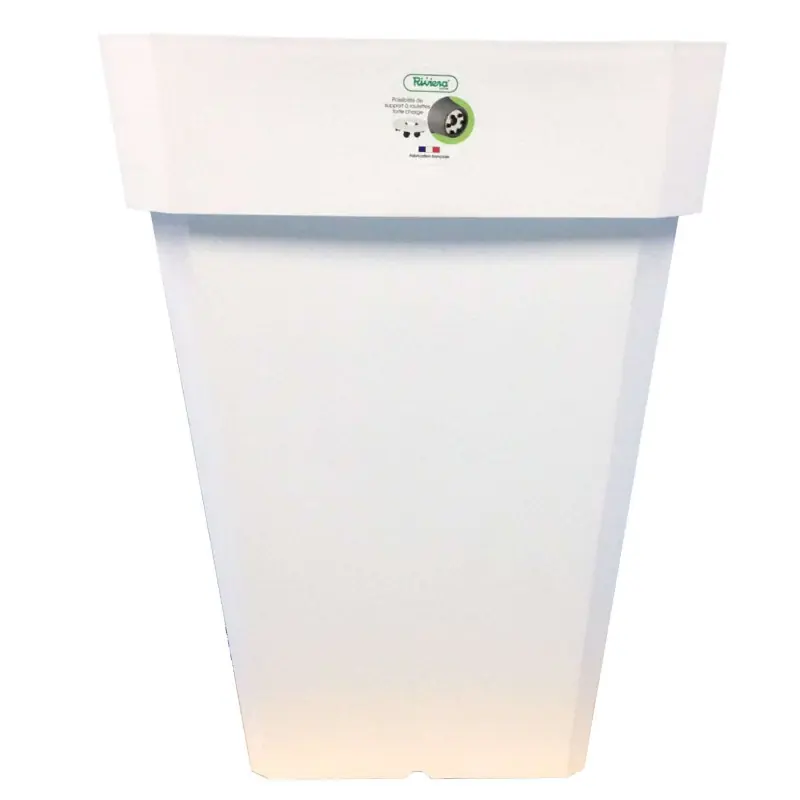 Solde /Pot de Fleurs Carré Soleilla H53 Blanc – Élégance Riviera pour Jardin et Intérieur