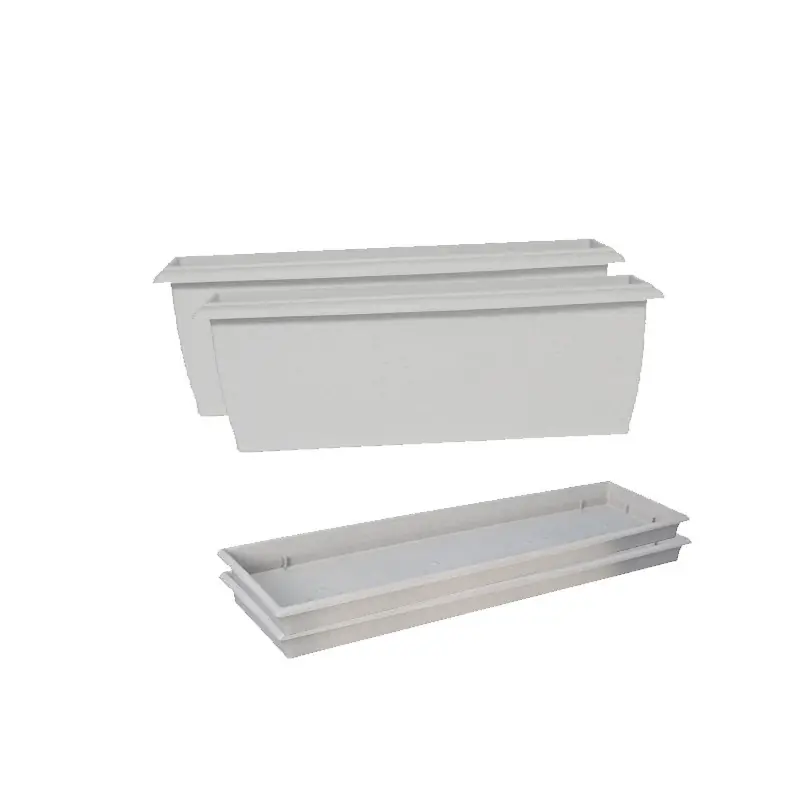 Satisfait Ou Remboursé /Jardiniere Evolution 50X2+Plat Ston -Pot Rivier