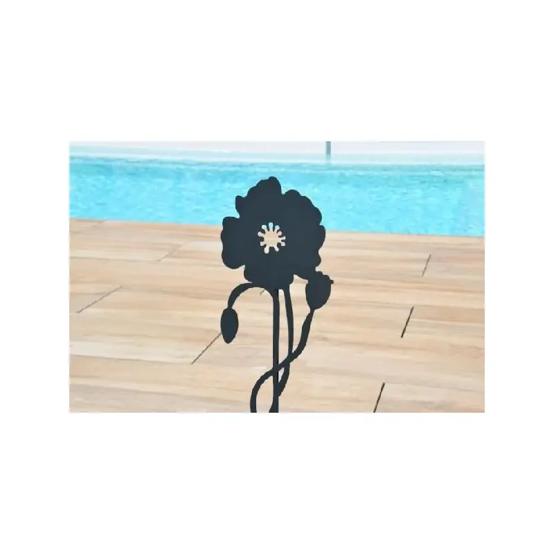 Bon Plan Déco Métal à Planter Coquelicot 22×70 Anthracite – décoration Naturelle pour Votre Jardin