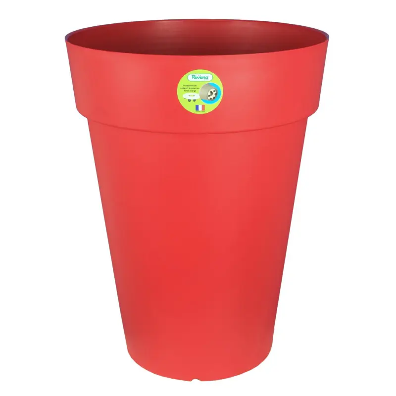 Nouveauté Pot de Fleurs Soleilla Haut 53 Rouge – Élégance Riviera pour Décoration Extérieure